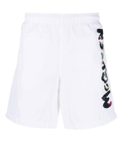 Alexander McQueen Logo-print Swim Shorts - White