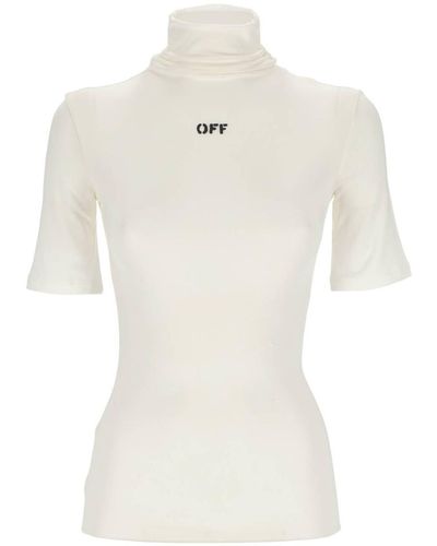 Off-White c/o Virgil Abloh Logo-print Mock-neck Top - White