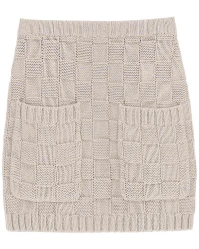 STAUD Dunes Knit Mini Skirt - Natural