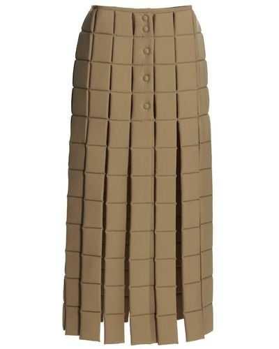 A.W.A.K.E. MODE Cut-Out Padded Skirt - Natural