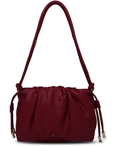 A.P.C. Ruched-detail Drawstring Crossbody Bag - Red