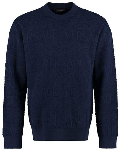 Versace Crew-neck Wool Jumper - Blue