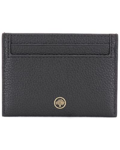 Mulberry Continental Gray Leather Card Holder With Logo