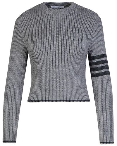 Thom Browne '4 Bar' Virgin Wool Sweater - Gray
