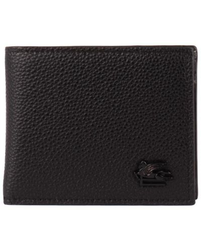 Etro Leather Wallet With Pegasus - Black