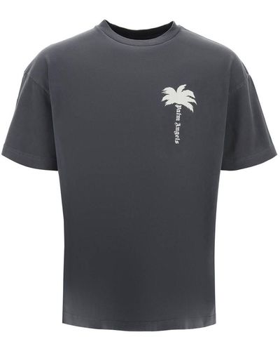 Palm Angels Tree Round Neck T Shirt - Black