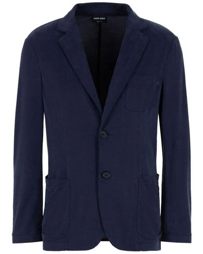 Giorgio Armani Single-Breasted Jacket - Blue