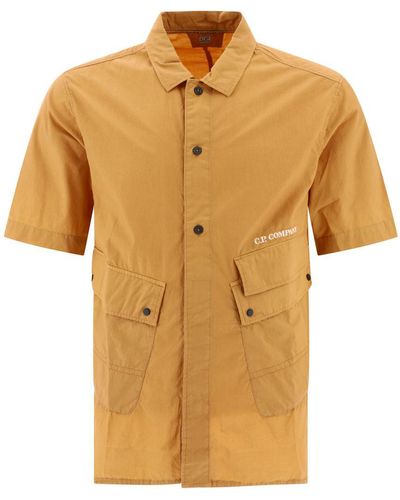 C.P. Company Poplin Shirt With Pockets - Yellow