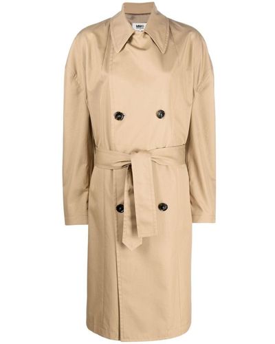 MM6 by Maison Martin Margiela Oversize Double-breasted Trench Coat - Natural