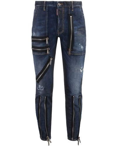 DSquared² Military Straight Leg Jeans - Blue