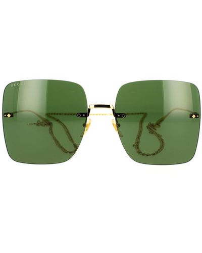 Gucci GG1147S Sunglasses Gold / Green