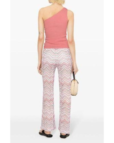 Missoni Zigzag Pattern High-Waisted Pants - Pink
