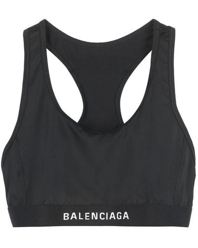 Balenciaga Crop-top With Logo - Black