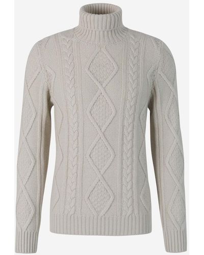 Gran Sasso Cable Knit Jumper - Blue