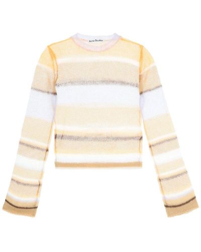 Acne Studios Striped Mohair Sweater - White