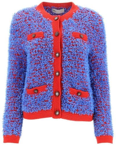 Tory Burch Confetti Tweed Jacket - Blue