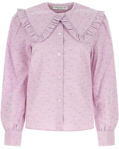 Alessandra Rich Long-sleeved Buttoned Shirt - Pink