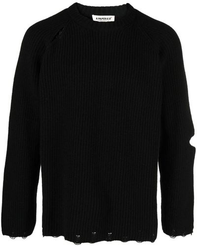 A PAPER KID Wool And Cashmere Blend Sweater - Black