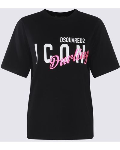 DSquared² Black, White And Pink Cotton T-shirt