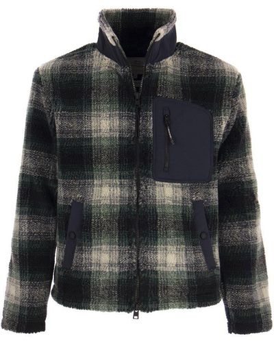 Woolrich Giacca Sherpa Zip-up Hombre Gray - Black