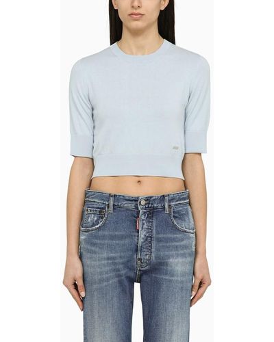 DSquared² Light Cropped Jersey - Blue