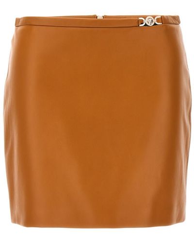 Versace Mini Leather Skirt Skirts - Brown