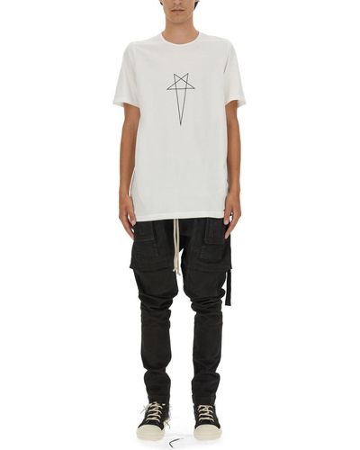 Rick Owens DRKSHDW T-Shirt With Logo - White