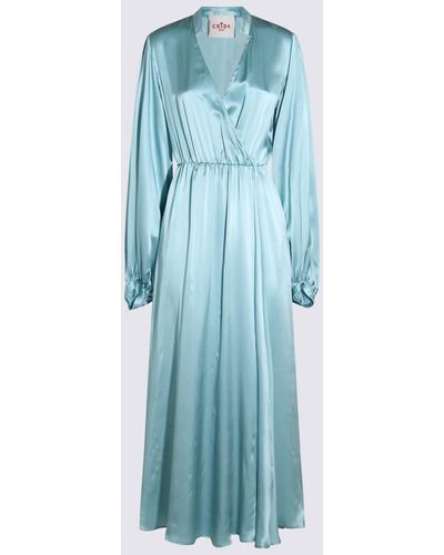 CRI.DA Light Satin Matera Long Dress - Blue