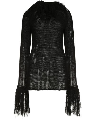 Gcds Openwork-knit Dress - Black