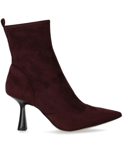 Michael Kors Clara Burgundy Heeled Ankle Boot - Purple