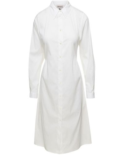 Semicouture Poplin Shirt Dress - White