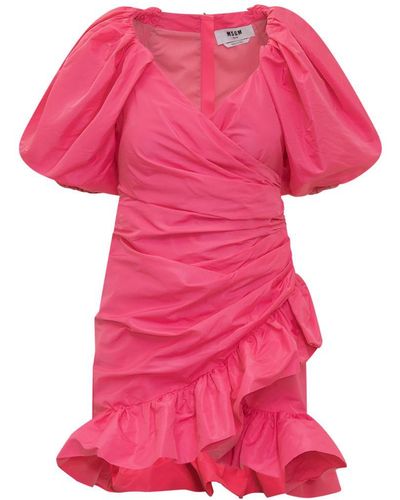 MSGM Dress With Ruffles - Pink