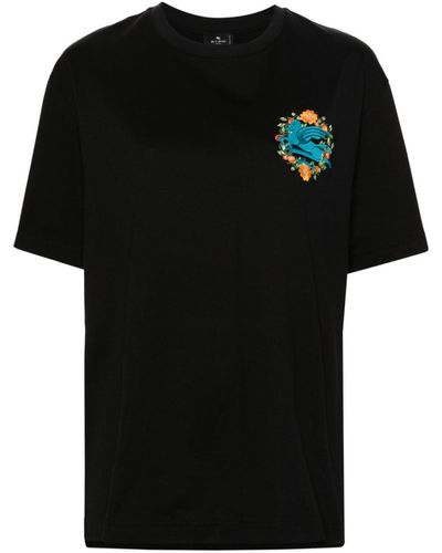 Etro Pegasus Motif T-shirt - Black
