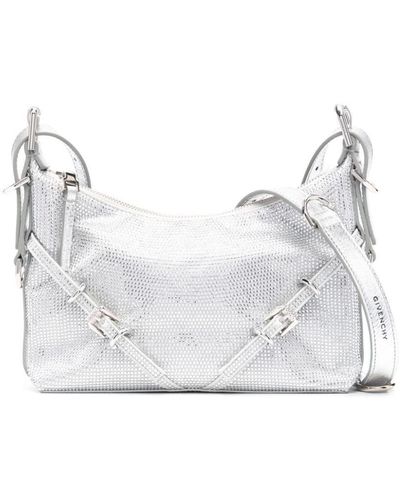 Givenchy Voyou Strass Embellished Mini Shoulder Bag - White