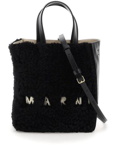 Marni Fur Museo Soft Mini Bag - Black