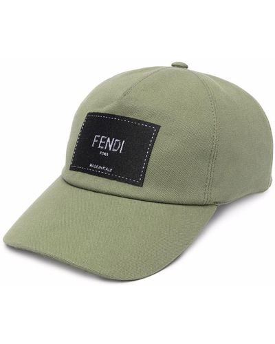 Fendi Canvas Logo-patch Baseball Cap - Green