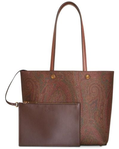 Etro Medium Essential Shopping Bag With Clutch - Brown