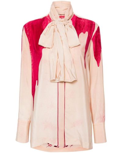 F.R.S For Restless Sleepers Printed Crepe De Chine Shirt - Pink