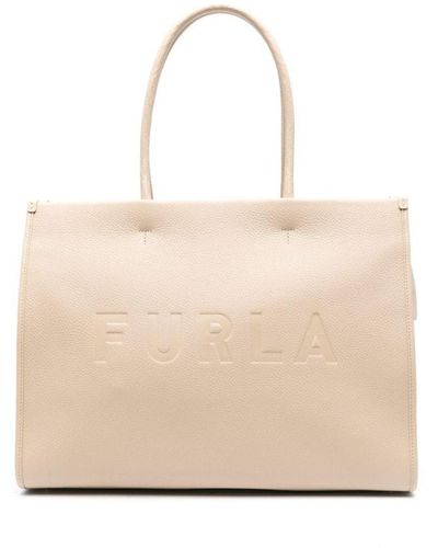 Furla Opportunity Leather Tote Bag - Natural