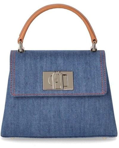 Furla 1927 Mini Denim Handbag - Blue