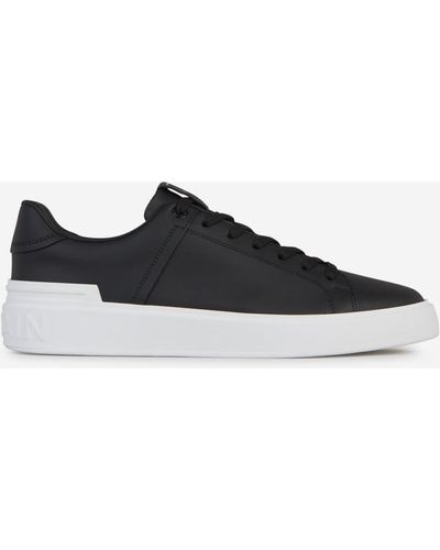 Balmain Smooth Leather Trainers - White