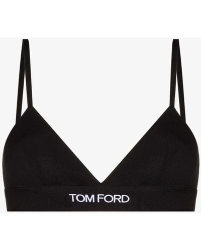 Tom Ford Logo Triangle Bra - Women's - Elastane/modal - Black