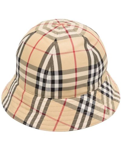 Burberry House Check-Print Bucket Hat - Natural