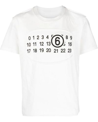 MM6 by Maison Martin Margiela Numbers-print Cotton T-shirt - White