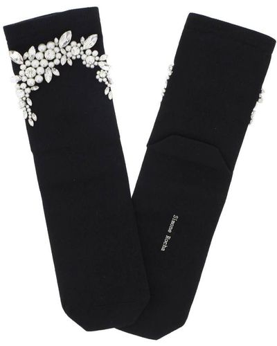 Simone Rocha Socks With Pearls And Crystals - Black