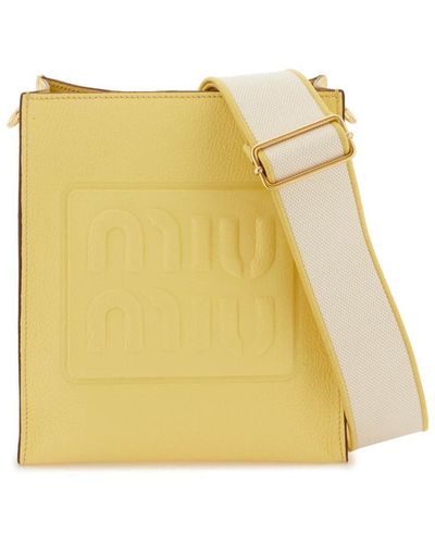 Miu Miu Madras Leather Crossbody Bag - Yellow