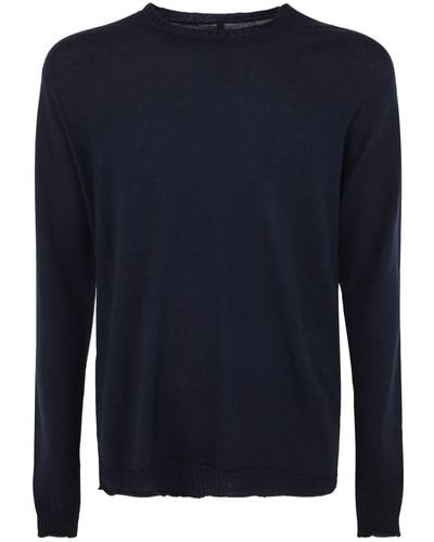 MD75 Wool Basic Crew Neck Sweater Clothing - Blue