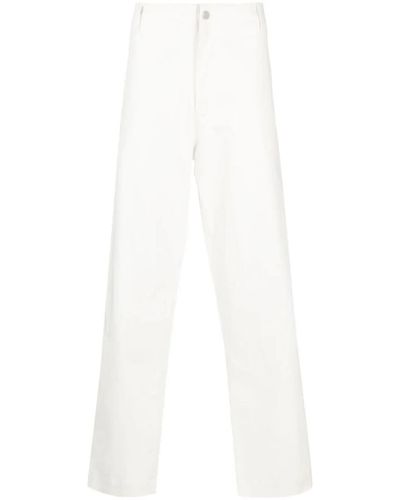 Emporio Armani Sustainable Collection Straight-leg Trousers - White