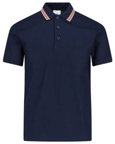 Burberry Cotton Polo Shirt - Blue