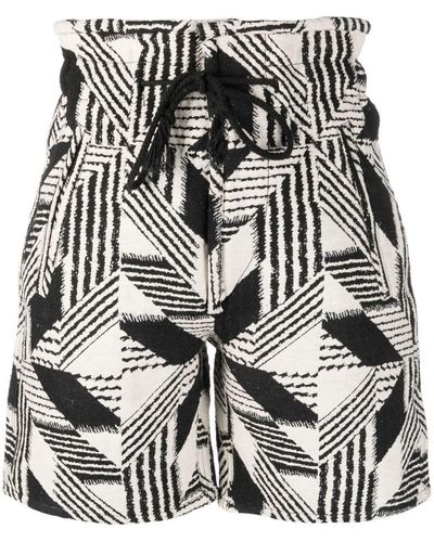 Isabel Marant High-waisted Graphic-print Shorts - Black